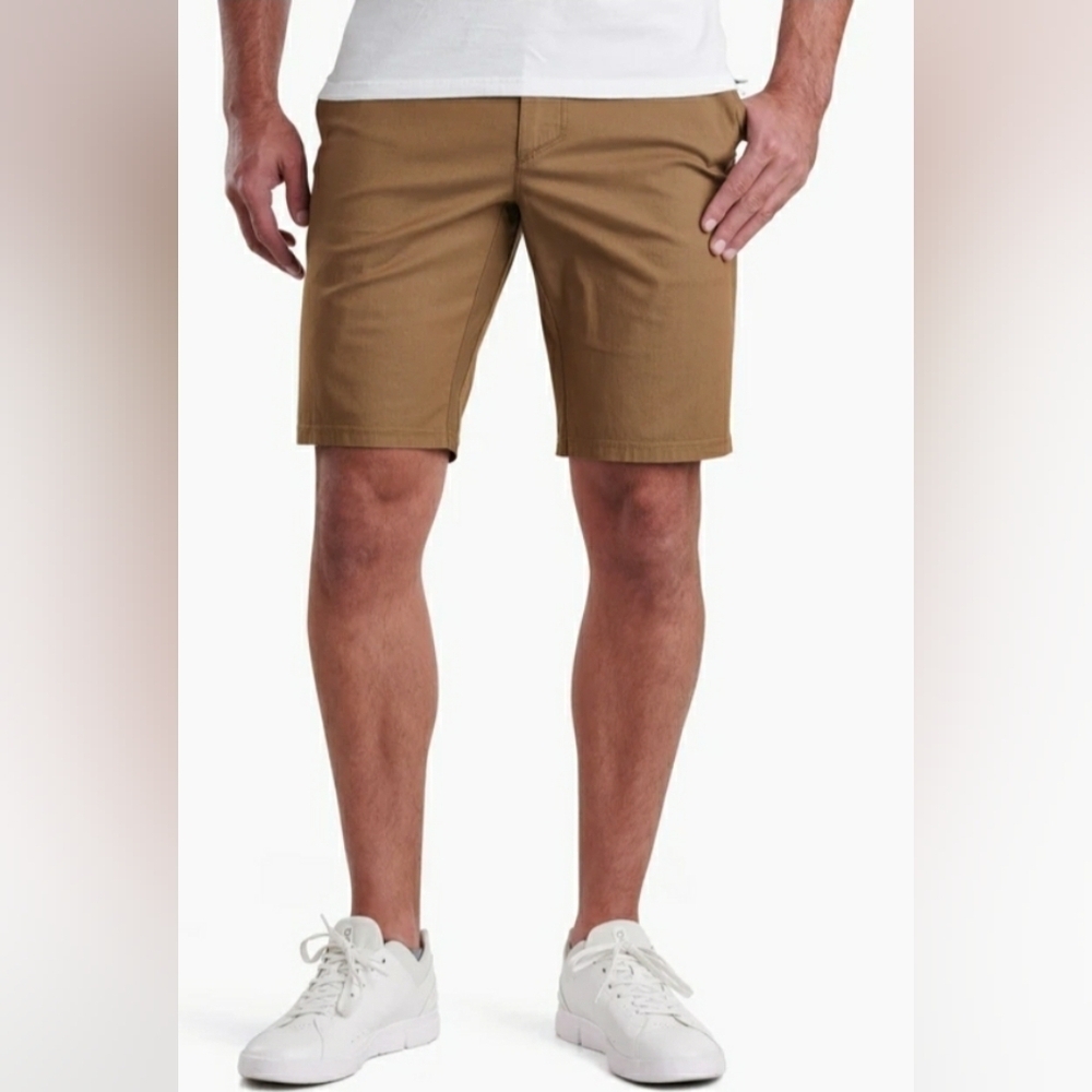 Chino Men's 42 Casual Cotton Khaki Brown Stretch Flat Front Shorts New
